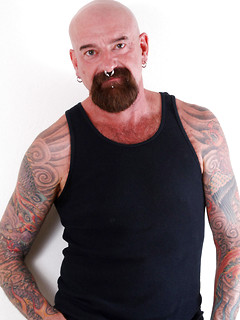 Tattooed bear Tex Madux naked