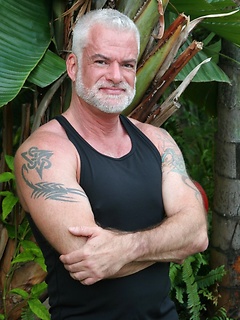 Hot older male sucking a cock
